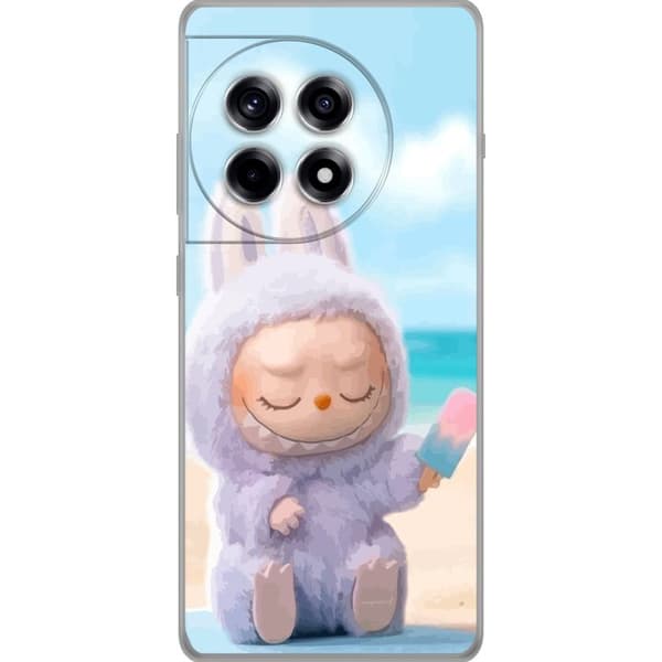 OnePlus 12R Genomskinligt Skal Labubu Pink Mood – Rosa monsterdesign
