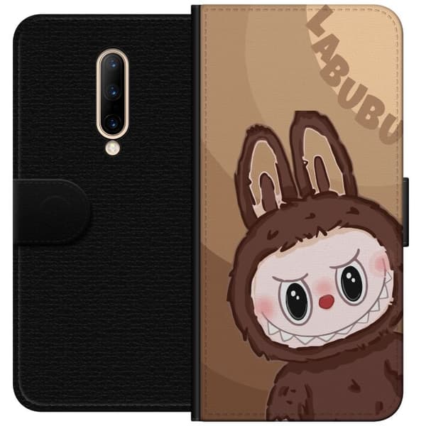 OnePlus 7 Pro Lommeboketui Labubu Sky Kosebamse - Hvit og Blå Design med Søt Stil