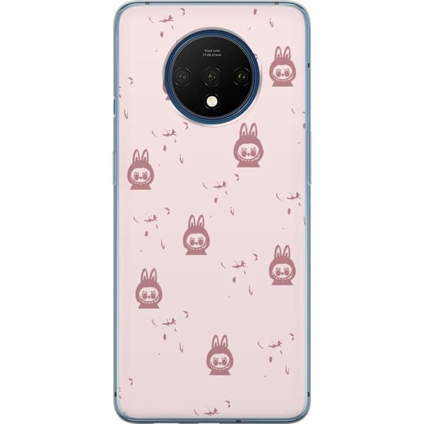 OnePlus 7T Gennemsigtig cover Labubu Neon Pop - Neonfarvet pop art monster