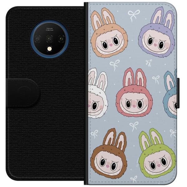 OnePlus 7T Tegnebogsetui Labubu Star mønster