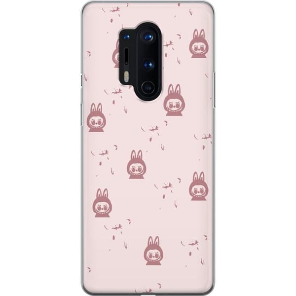 OnePlus 8 Pro Läpinäkyvä kuori Labubu Neon Pop - Neonvärinen pop art hirviö