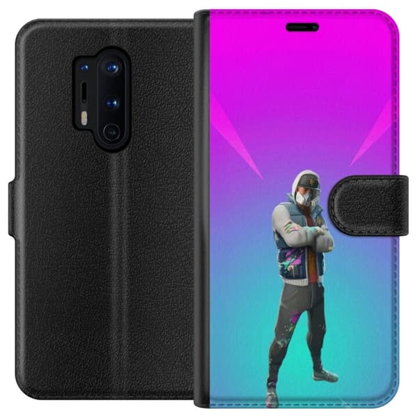 OnePlus 8 Pro Tegnebogsetui sort ridder fortnite