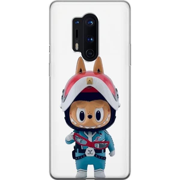 OnePlus 8 Pro Gennemsigtig cover How2work Labubu Monstre x Ultraman Blue Figur