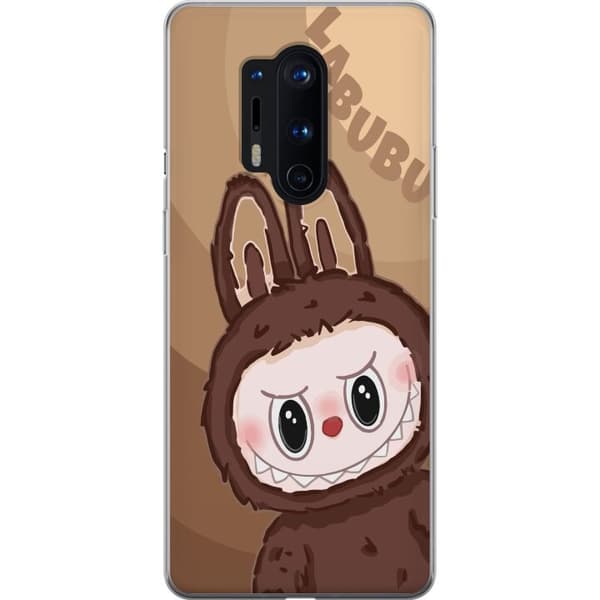 OnePlus 8 Pro Gennemsigtig cover Labubu Skyde Sød - Hvid og Blå Design med Sød Stil