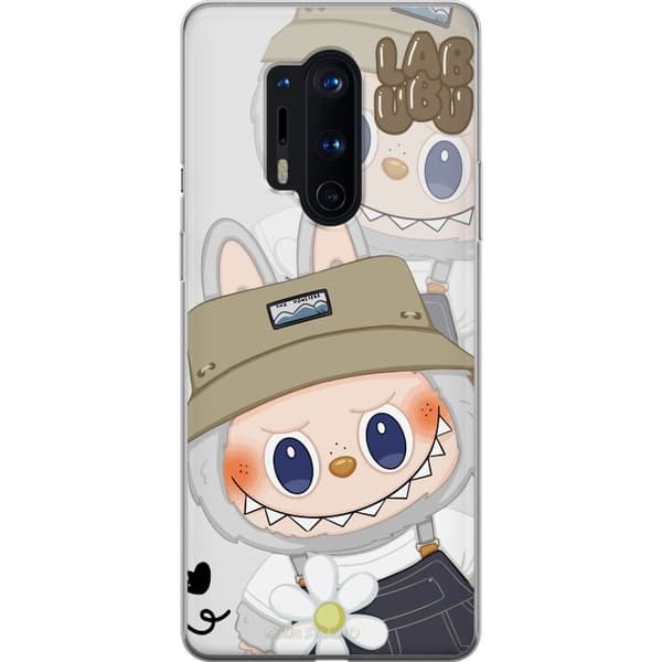 OnePlus 8 Pro Gennemsigtig cover Labubu Minimal Mood - Enkel og stilren monsterdesign
