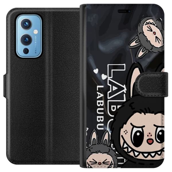 OnePlus 9 Tegnebogsetui <nl>Labubu Black Energy - Sort mønster i gade stil