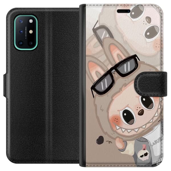 OnePlus 8T Plånboksfodral Labubu Rainbow Chaos – Färgglatt monster i regnbågstoner