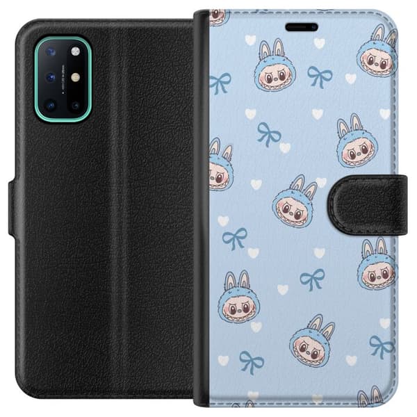 OnePlus 8T Plånboksfodral Labubu Fire Spirit – Eldigt monster i rött och orange