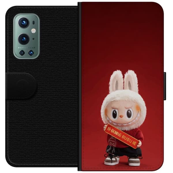 OnePlus 9 Pro Tegnebogsetui Pop Mart The Monsters Labubu Held og Lykke Vinyl Plysdukke