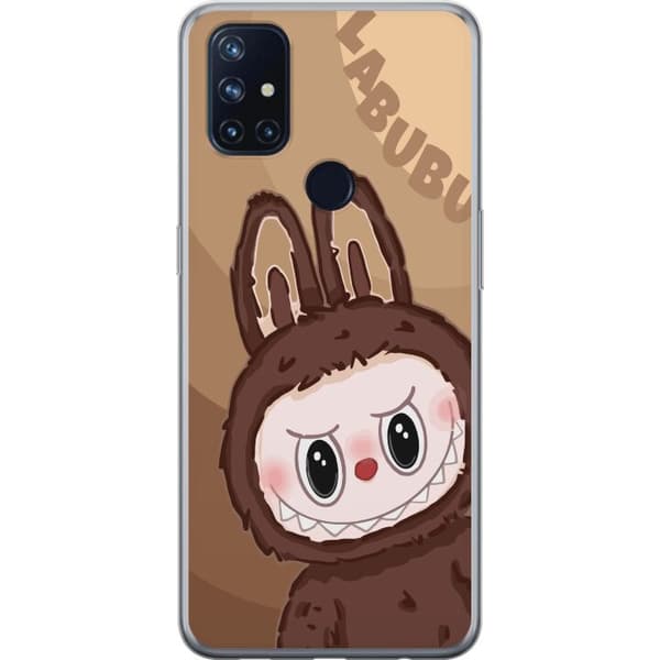 OnePlus Nord N10 5G Gennemsigtig cover Labubu Skyde Sød - Hvid og Blå Design med Sød Stil