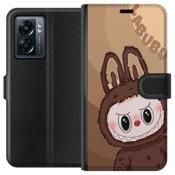 OnePlus Nord N300 Lompakkokotelo Labubu Pilvipieni - Valkoinen ja Sininen Suunnittelu Söpöllä Tyylillä