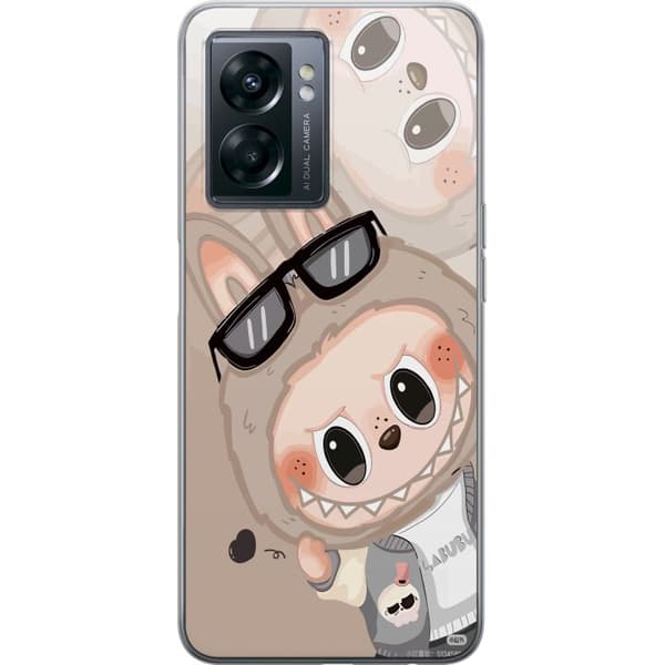 OnePlus Nord N300 Genomskinligt Skal Labubu Rainbow Chaos – Färgglatt monster i regnbågstoner