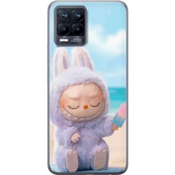 Realme 8 Genomskinligt Skal Labubu Pink Mood – Rosa monsterdesign