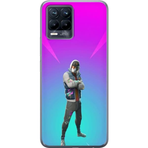 Realme 8 Läpinäkyvä kuori musta ritari fortnite