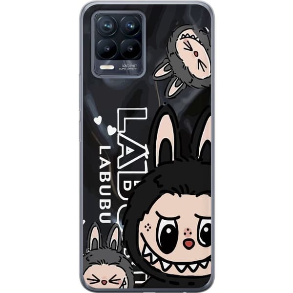 Realme 8 Gennemsigtig cover <nl>Labubu Black Energy - Sort mønster i gade stil