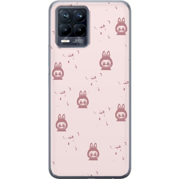 Realme 8 Gennemsigtig cover Labubu Neon Pop - Neonfarvet pop art monster