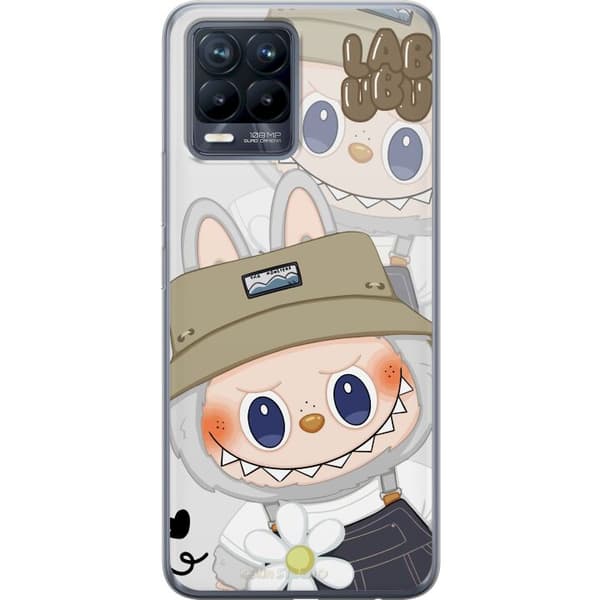 Realme 8 Gennemsigtig cover Labubu Minimal Mood - Enkel og stilren monsterdesign