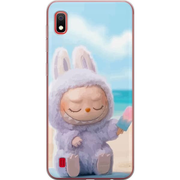 Samsung Galaxy A10 Genomskinligt Skal Labubu Pink Mood – Rosa monsterdesign