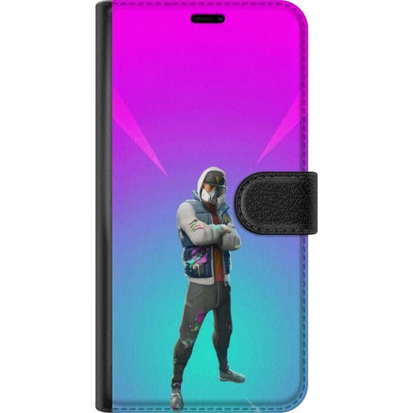 Samsung Galaxy A10 Tegnebogsetui sort ridder fortnite