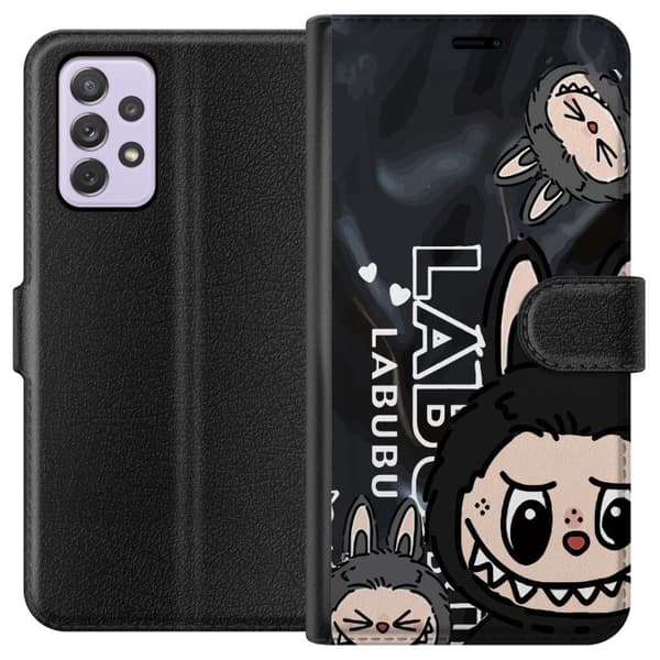 Samsung Galaxy A52s 5G Lompakkokotelo <nl>Labubu Black Energy - Musta kuviointi katutyyliin
