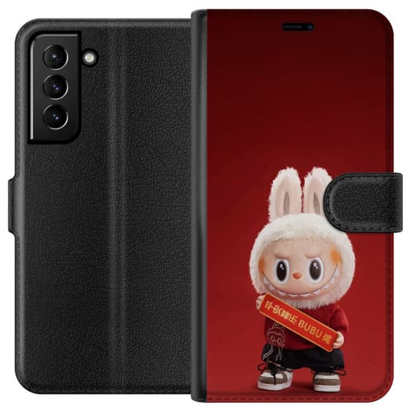 Samsung Galaxy S21+ 5G Plånboksfodral Pop Mart The Monsters Labubu Best of Luck Vinyl Plush Doll