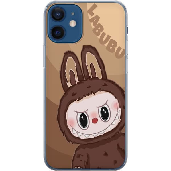 Apple iPhone 12  Gennemsigtig cover Labubu Skyde Sød - Hvid og Blå Design med Sød Stil
