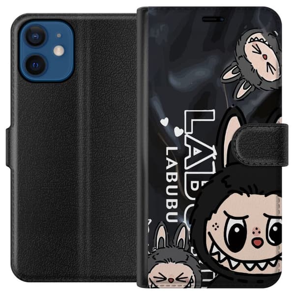 Apple iPhone 12 mini Lommeboketui <nl>Labubu Black Energy - Svart mønster i gatestil