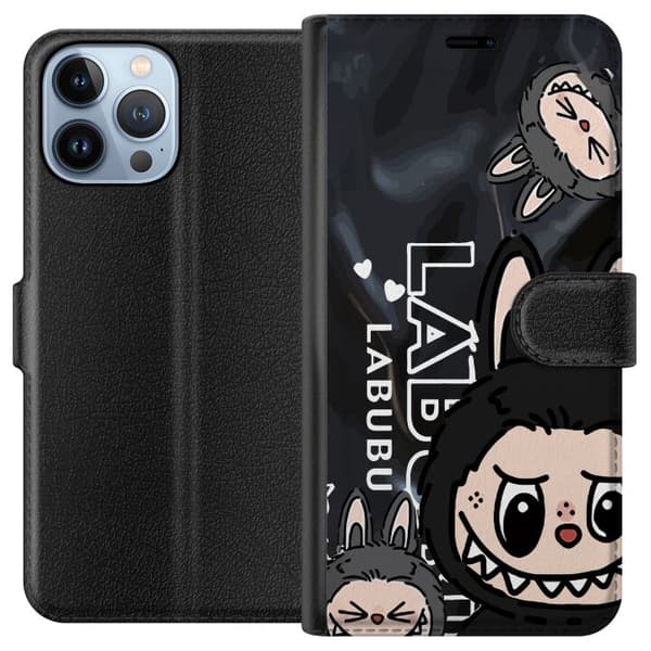Apple iPhone 13 Pro Max Tegnebogsetui <nl>Labubu Black Energy - Sort mønster i gade stil