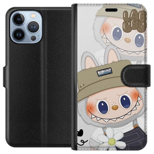 Apple iPhone 13 Pro Max Tegnebogsetui Labubu Minimal Mood - Enkel og stilren monsterdesign