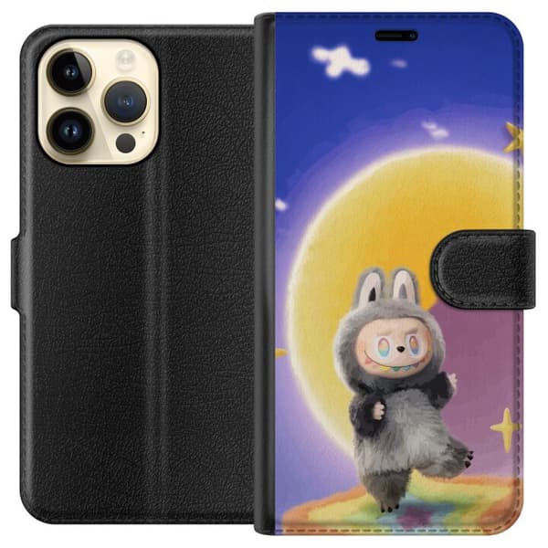 Apple iPhone 14 Pro Max Tegnebogsetui Labubu Neon Pop - Neonfarvet pop art monster