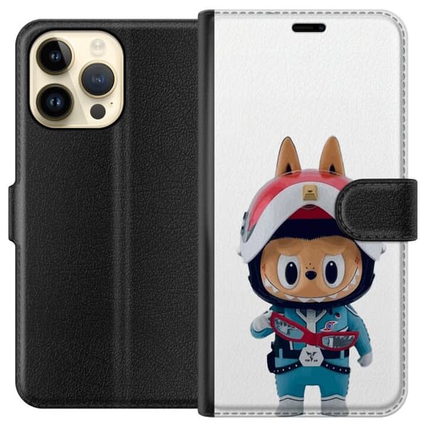 Apple iPhone 14 Pro Max Lommeboketui How2work Labubu Monstrene x Ultraman Blue Figur