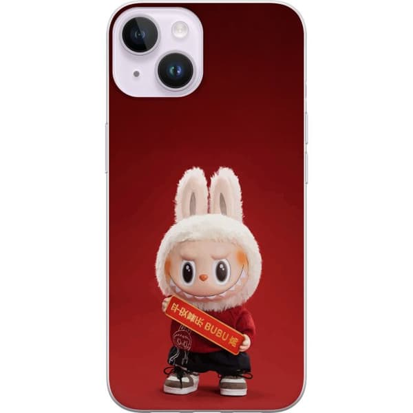 Apple iPhone 14 Plus Läpinäkyvä kuori Pop Mart The Monsters Labubu Onnea Vinyl Nukke