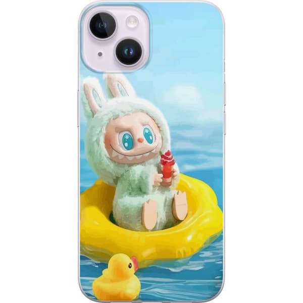 Apple iPhone 14 Plus Läpinäkyvä kuori Labubu Stripe Attack - Raidat kohtaavat hirviöt