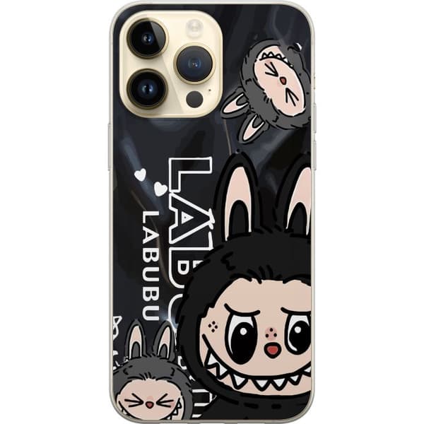 Apple iPhone 14 Pro Max Gjennomsiktig deksel <nl>Labubu Black Energy - Svart mønster i gatestil
