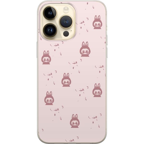 Apple iPhone 14 Pro Max Genomskinligt Skal Labubu Neon Pop – Neonfärgad pop art monster