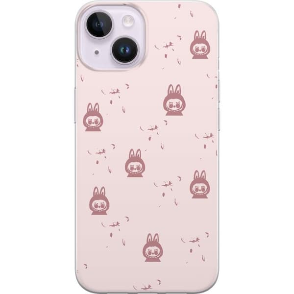 Apple iPhone 15 Gjennomsiktig deksel Labubu Neon Pop - Neonfarget pop art monster