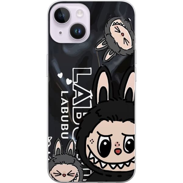 Apple iPhone 15 Plus Läpinäkyvä kuori <nl>Labubu Black Energy - Musta kuviointi katutyyliin