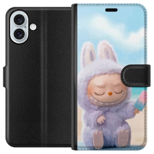 Apple iPhone 16 Plus Tegnebogsetui Labubu Lyserød Stemning