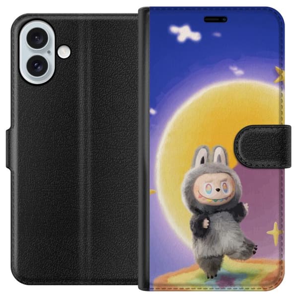 Apple iPhone 16 Plus Tegnebogsetui Labubu Neon Pop - Neonfarvet pop art monster