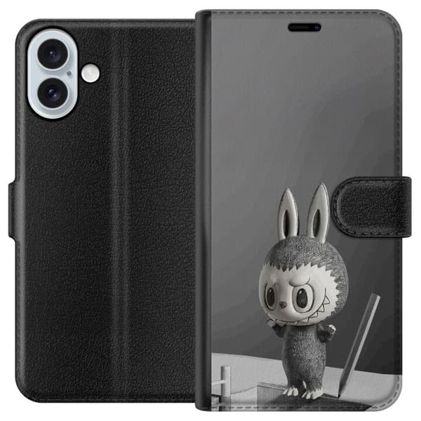 Apple iPhone 16 Plus Lompakkokotelo Pop Mart MEGA LABUBU LABUBU Sketch 1000%