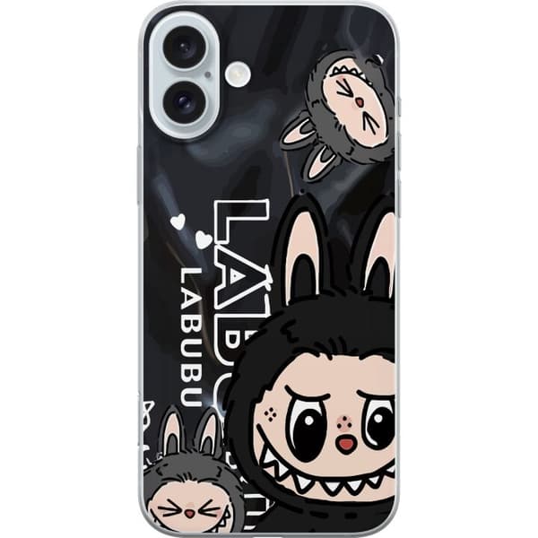 Apple iPhone 16 Plus Läpinäkyvä kuori <nl>Labubu Black Energy - Musta kuviointi katutyyliin