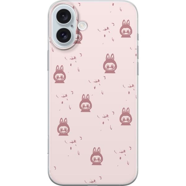 Apple iPhone 16 Plus Läpinäkyvä kuori Labubu Neon Pop - Neonvärinen pop art hirviö