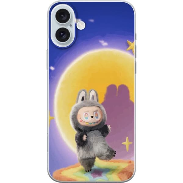 Apple iPhone 16 Plus Läpinäkyvä kuori Labubu Neon Pop - Neonväri pop-taiteen hirviö