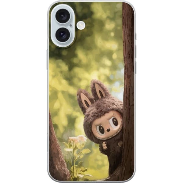 Apple iPhone 16 Plus Gennemsigtig cover Labubu Graffiti Vibes – Gadekunst i monsterform