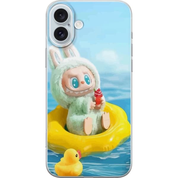 Apple iPhone 16 Plus Gennemsigtig cover Labubu Stripe Attack - Striber møder monstre