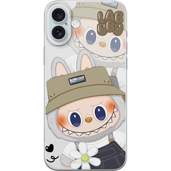 Apple iPhone 16 Plus Gennemsigtig cover Labubu Minimal Mood - Enkel og stilren monsterdesign