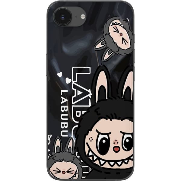 Apple iPhone 16e Läpinäkyvä kuori <nl>Labubu Black Energy - Musta kuviointi katutyyliin