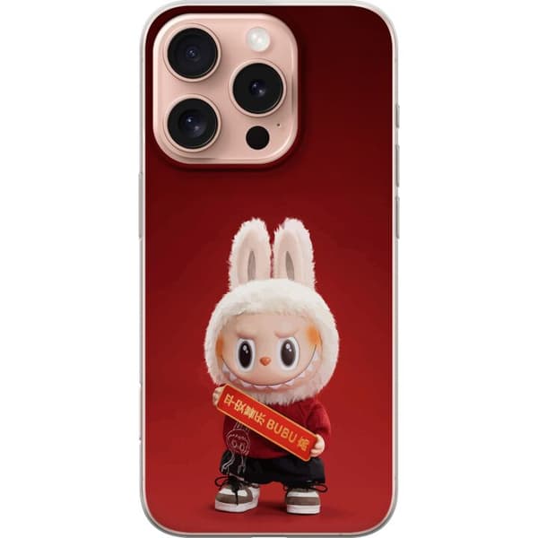 Apple iPhone 16 Pro Gjennomsiktig deksel Pop Mart The Monsters Labubu Lykke til Vinyl Plysj Dukke