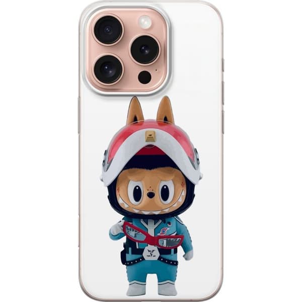 Apple iPhone 16 Pro Gjennomsiktig deksel How2work Labubu Monstrene x Ultraman Blue Figur