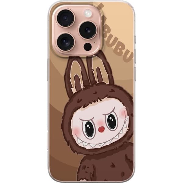Apple iPhone 16 Pro Gjennomsiktig deksel Labubu Sky Kosebamse - Hvit og Blå Design med Søt Stil